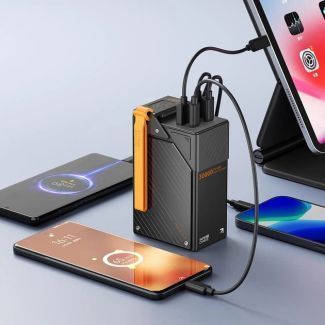 Павербанк WUW TUGII Y365 30000 mAh 65W зі швидкою зарядкою, дисплеєм та ремінцем (Чорний)