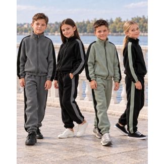 Дитячий теплий флісовий костюм-двійка з лампасами Unisex (мод. 1086030)