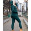 Смарагдовий жіночий костюм на флісі з теплою подвійною жилеткою - вид ззаду