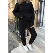 Класичний чорний жіночий теплий костюм Polar Fleece штани джогери на резинці