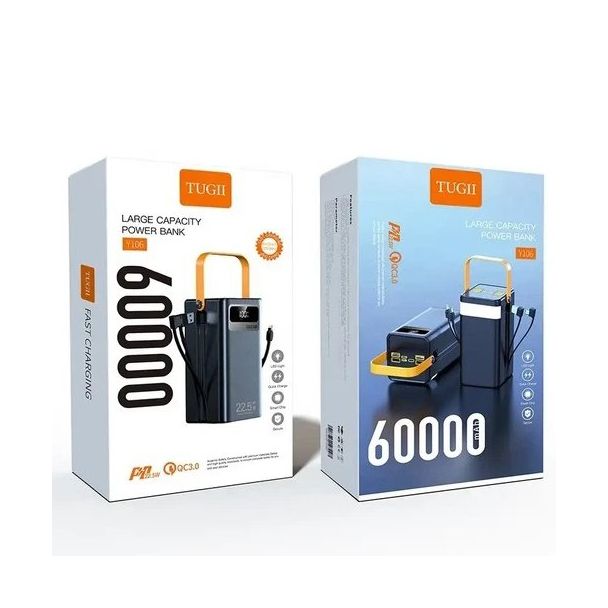 Павербанк WUW TUGII Y106 60000 mAh чорний з ліхтариком - упаковка