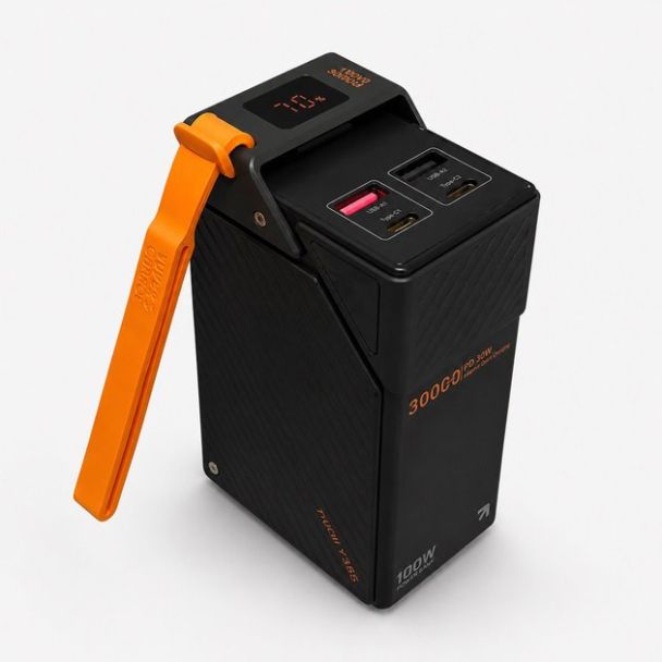 Павербанк WUW TUGII Y365 30000mAh 65W чорний з дисплеем - вид згори